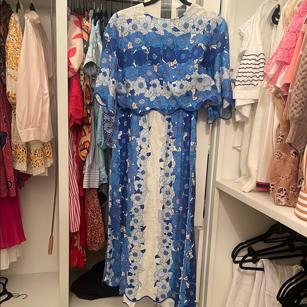 Blue and White Floral Dress